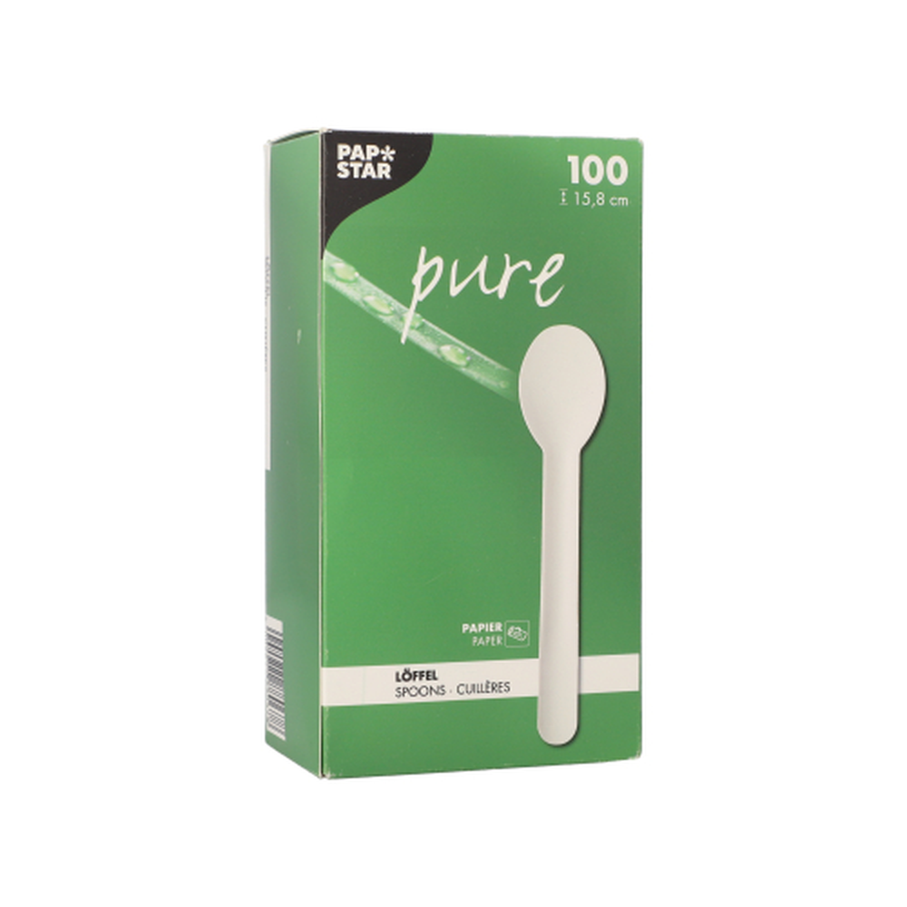 Papstar Löffel, Papier "pure" 15,8 cm weiss
