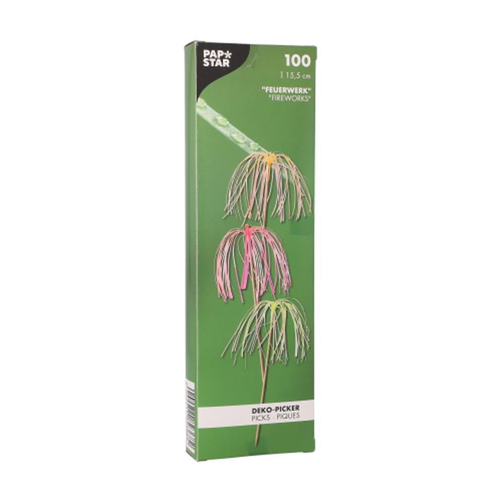 Papstar Deko-Picker 15,5 cm neon "Feuerwerk"