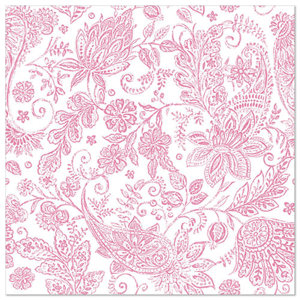 Papstar Servietten "ROYAL Collection" 1/4-Falz 40 cm x 40 cm fuchsia "Paisley"