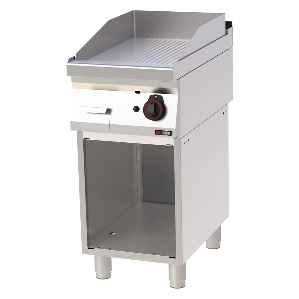 RM Gastro Grillplatte 40x51 Gas verchromt geriffelt mit Unterbau / REDFOX - FTRC