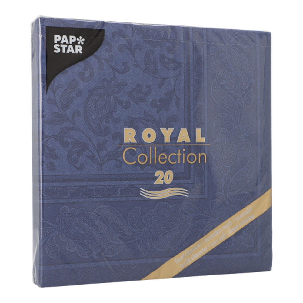 PAPSTAR Servietten ROYAL Collection 1/4-Falz 40 cm x 40 cm dunkelblau Orn