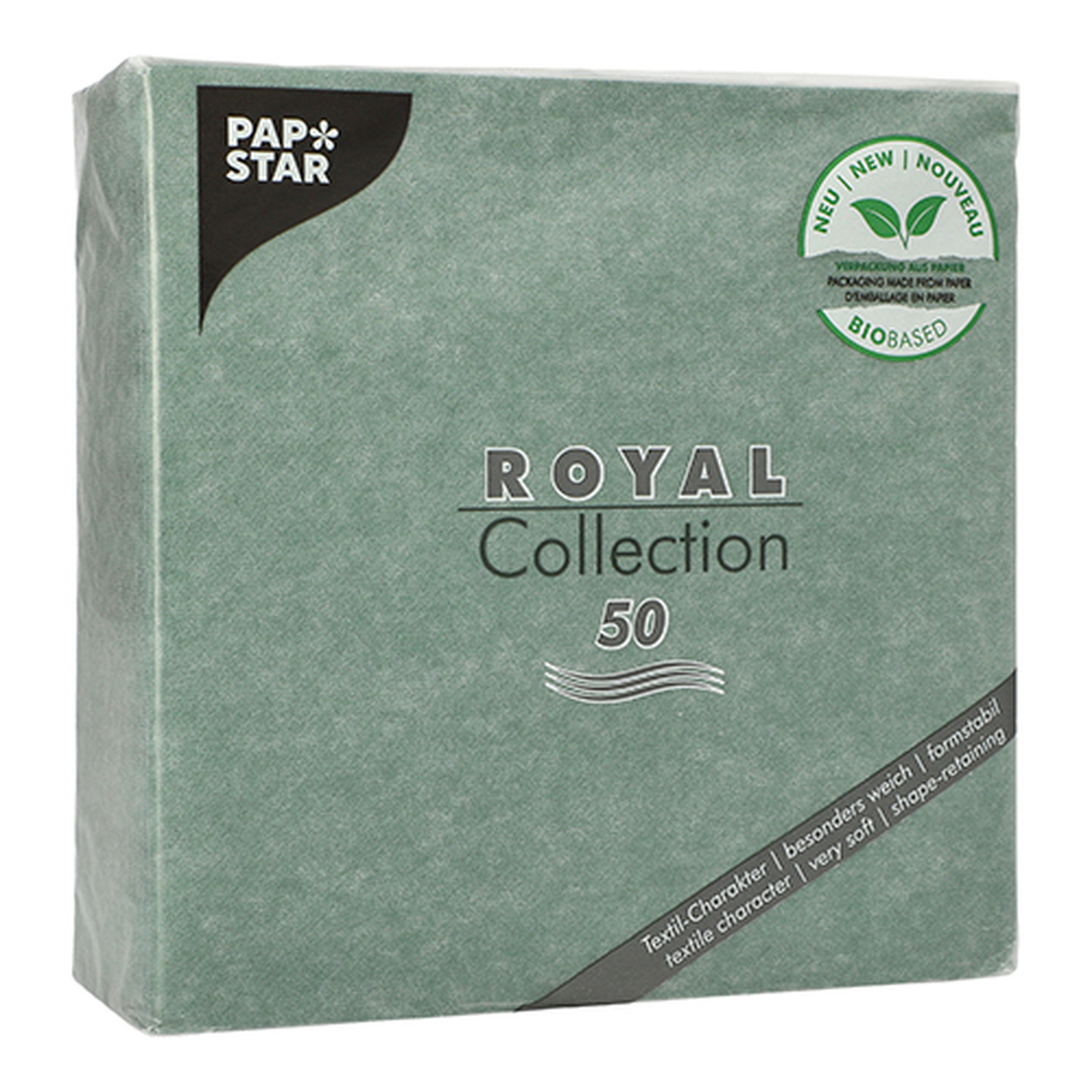 PAPSTAR Servietten ROYAL Collection 1/4-Falz 40 cm x 40 cm dunkelgrün in Pa