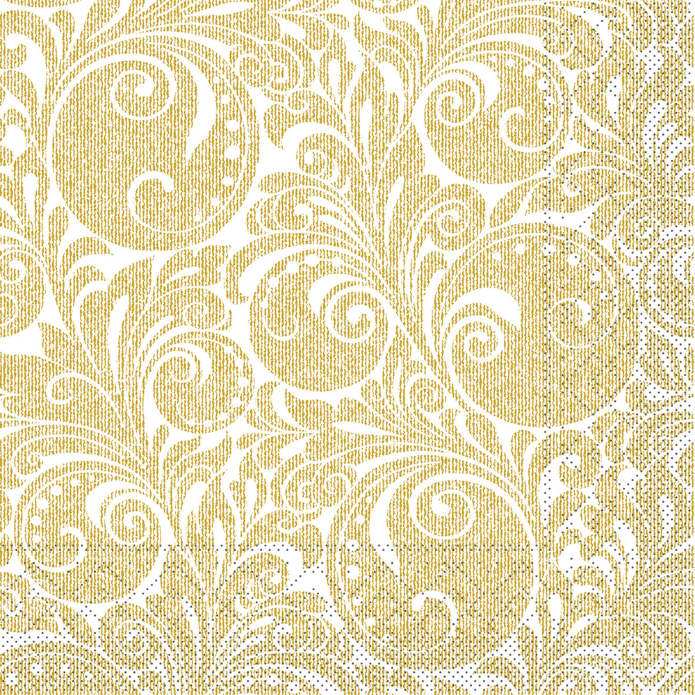 Mank Serviette Jordan weiss-gold 33 x 33 cm 1/4 Falz