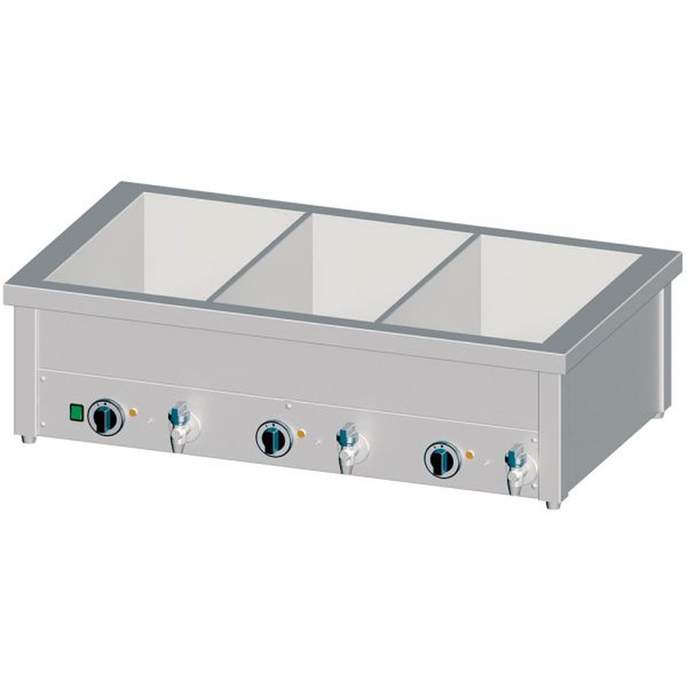 Stalgast Bain-Marie Tischgerät mit separaten Becken, für 3x GN1/1085x600x310 mm