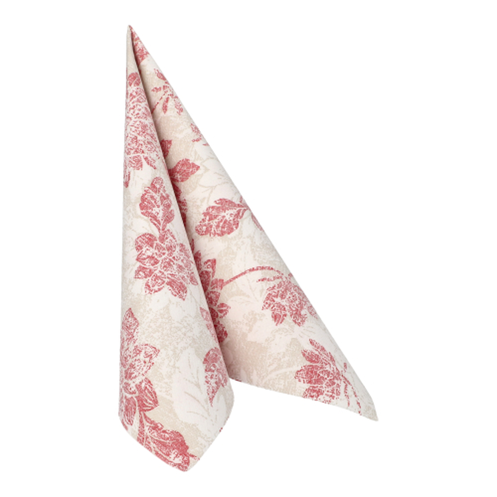 Papstar Servietten "ROYAL Collection" 1/4-Falz 40 cm x 40 cm bordeaux "Flowers"