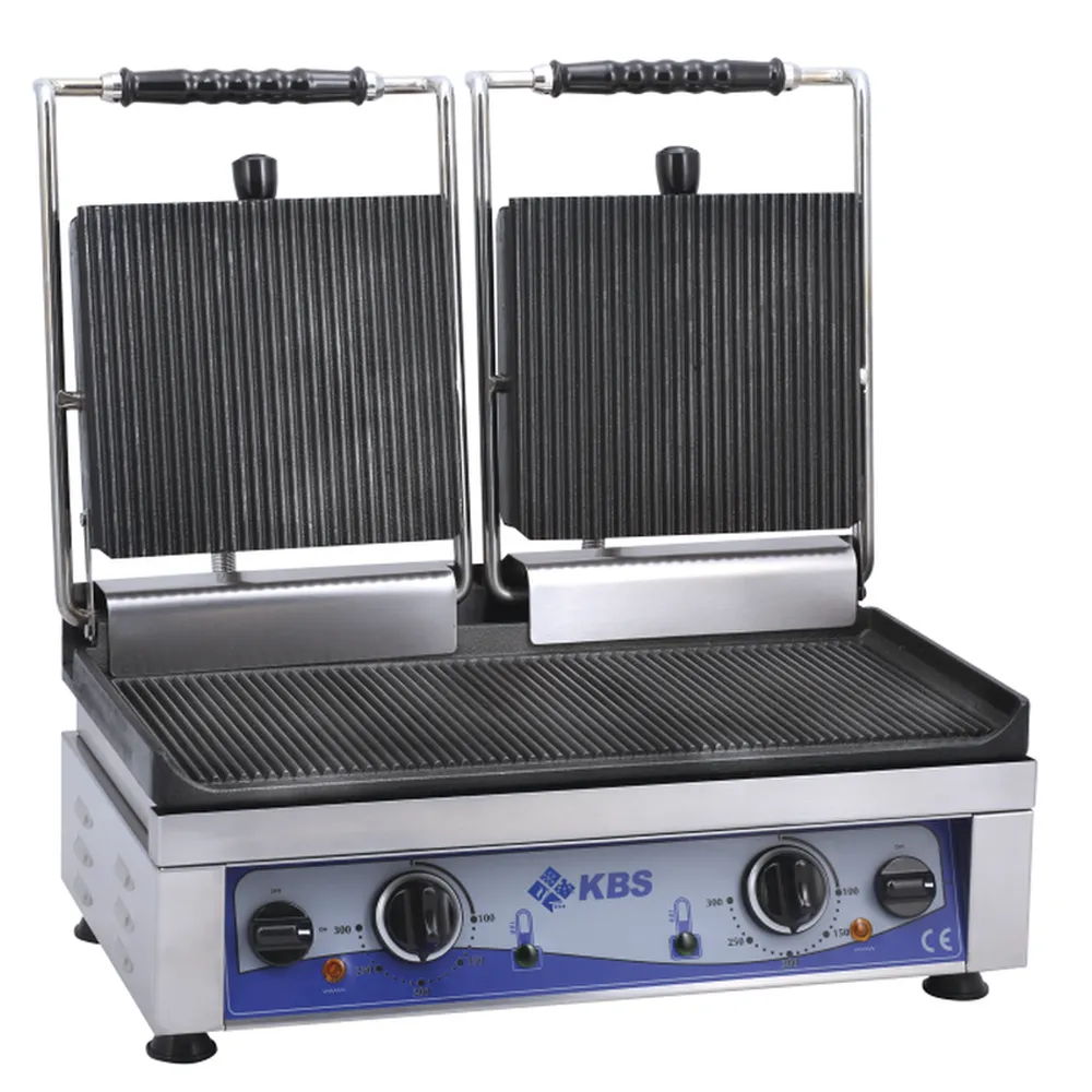 KBS Kontaktgrill Grillfläche 52x24cm oben & unten gerillt 2 Heizzonen