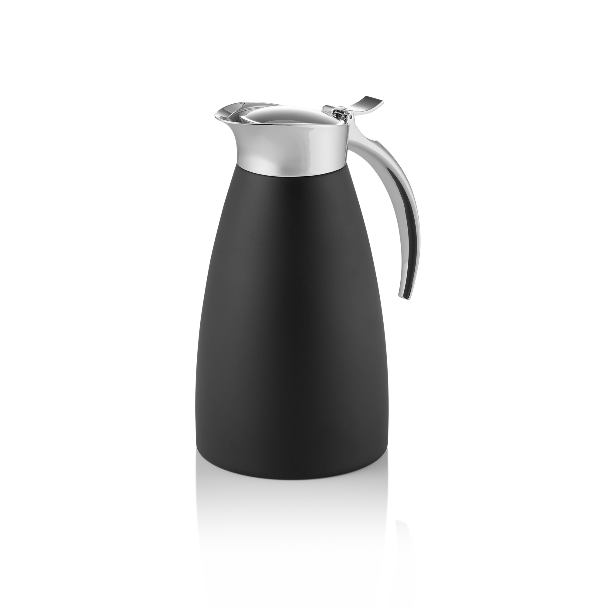 WAS Isolierkanne, 0,6 ltr., Ø 10,5 cm, Höhe 19,5 cm, schwarz, Chromnickelstahl 1