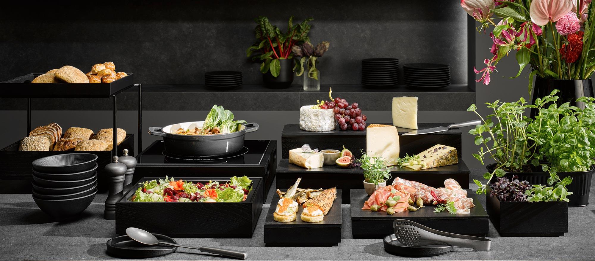 brot, käse, obst, salat, gemüse