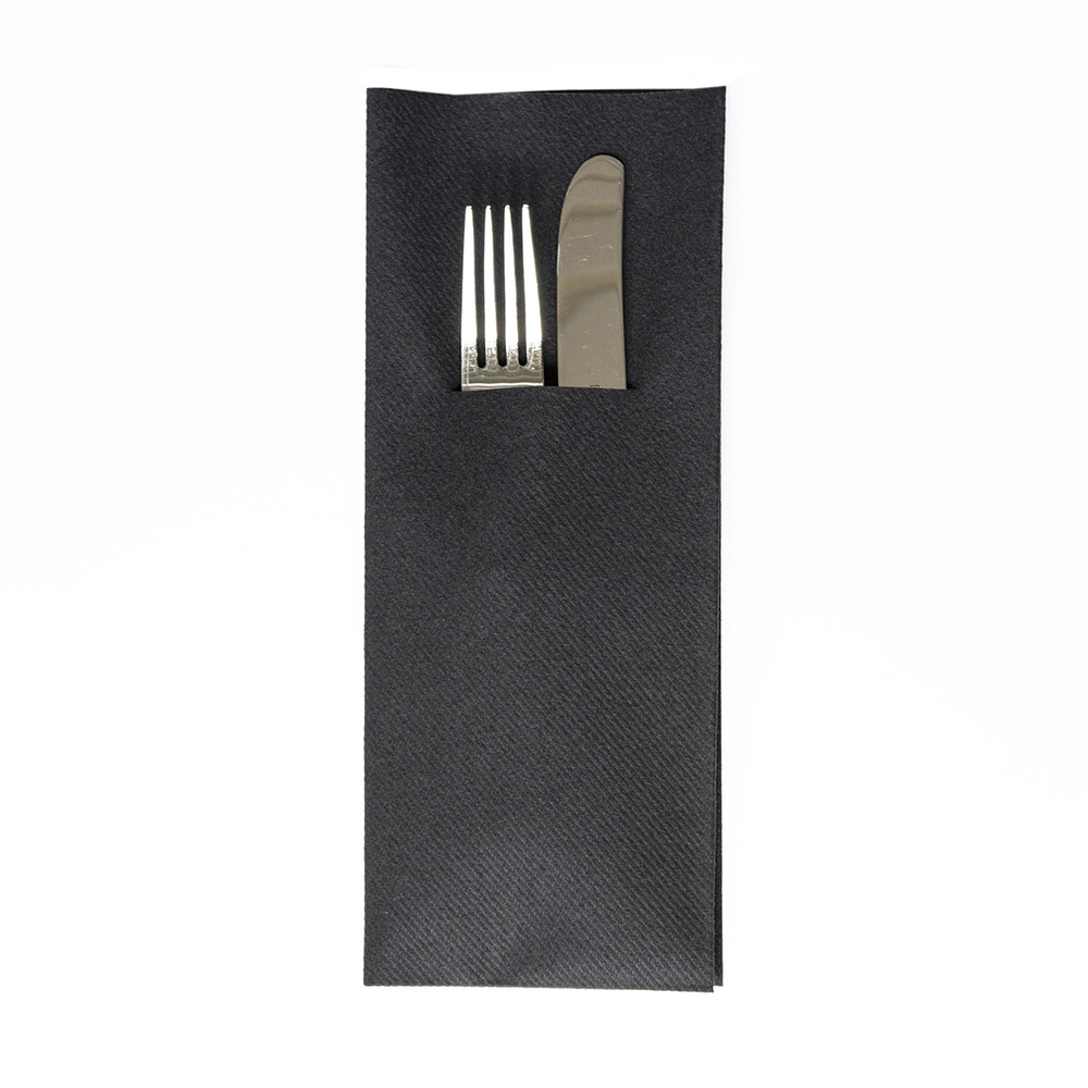 Mank Pocket-Napkins Basic schwarz 48 x 40 cm 1/8 Falz
