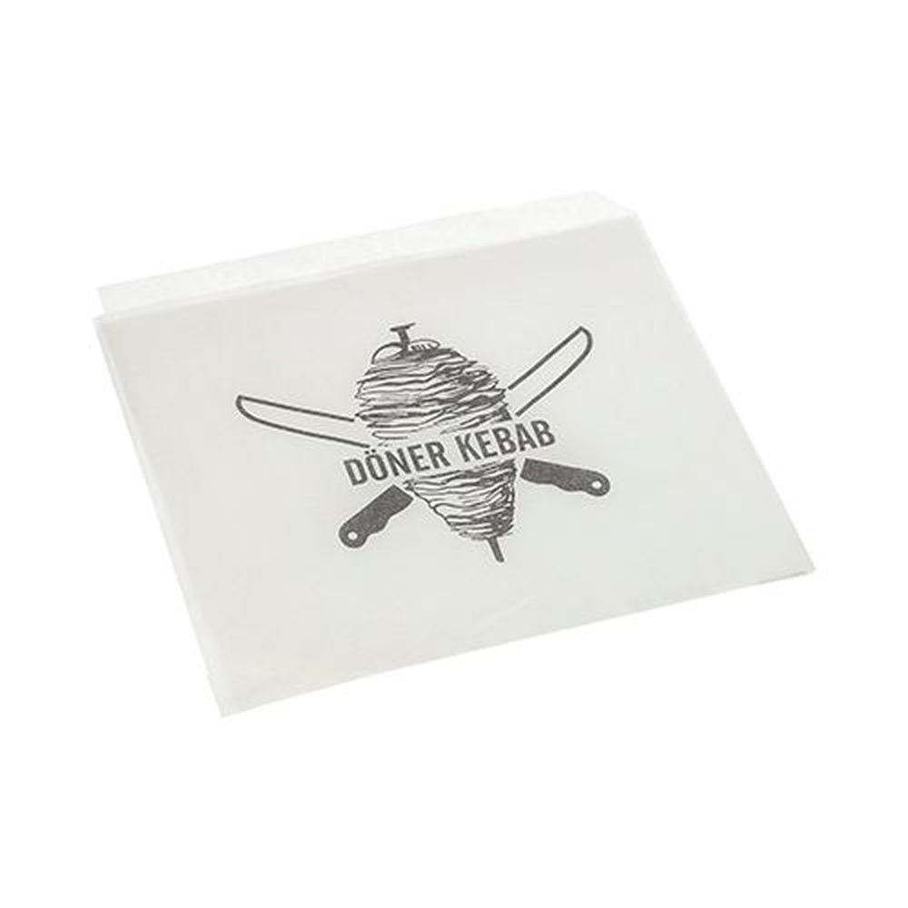 Papstar Döner-Kebab-Tüten, Pergament-Ersatz 16 cm x 16 cm weiss fettdicht