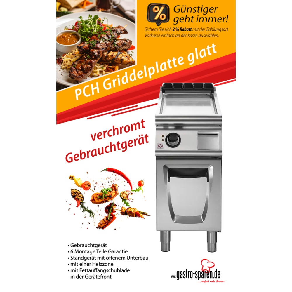 PCH Griddelplatte glatt verchromt Gebrauchtgerät