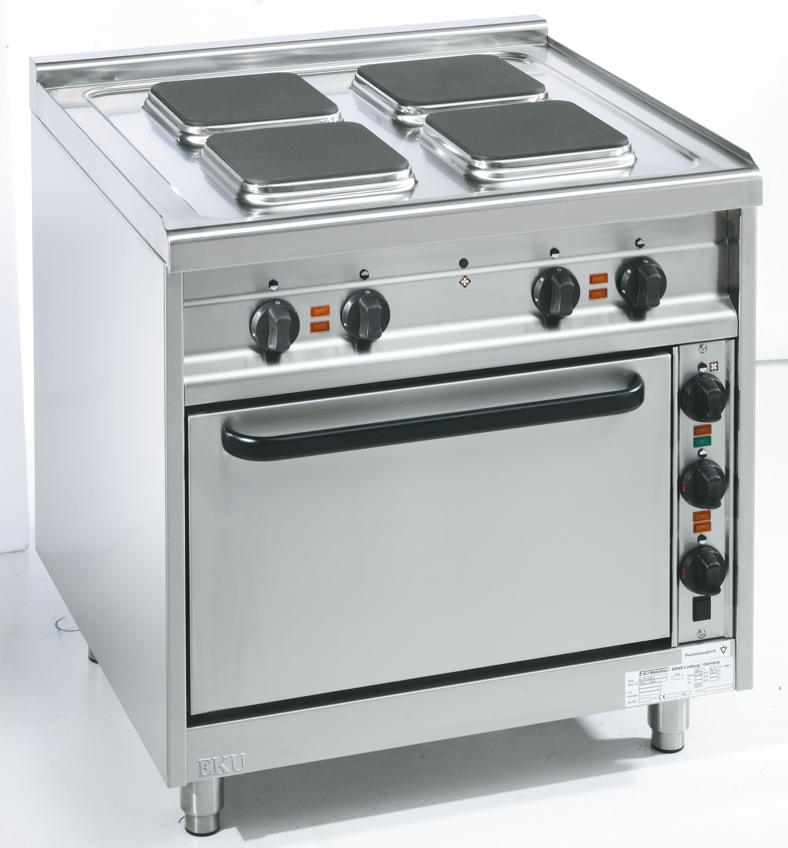 EKU Elektroherd 4 Kochstellen Elektro-Backofen Q-750-EH-4