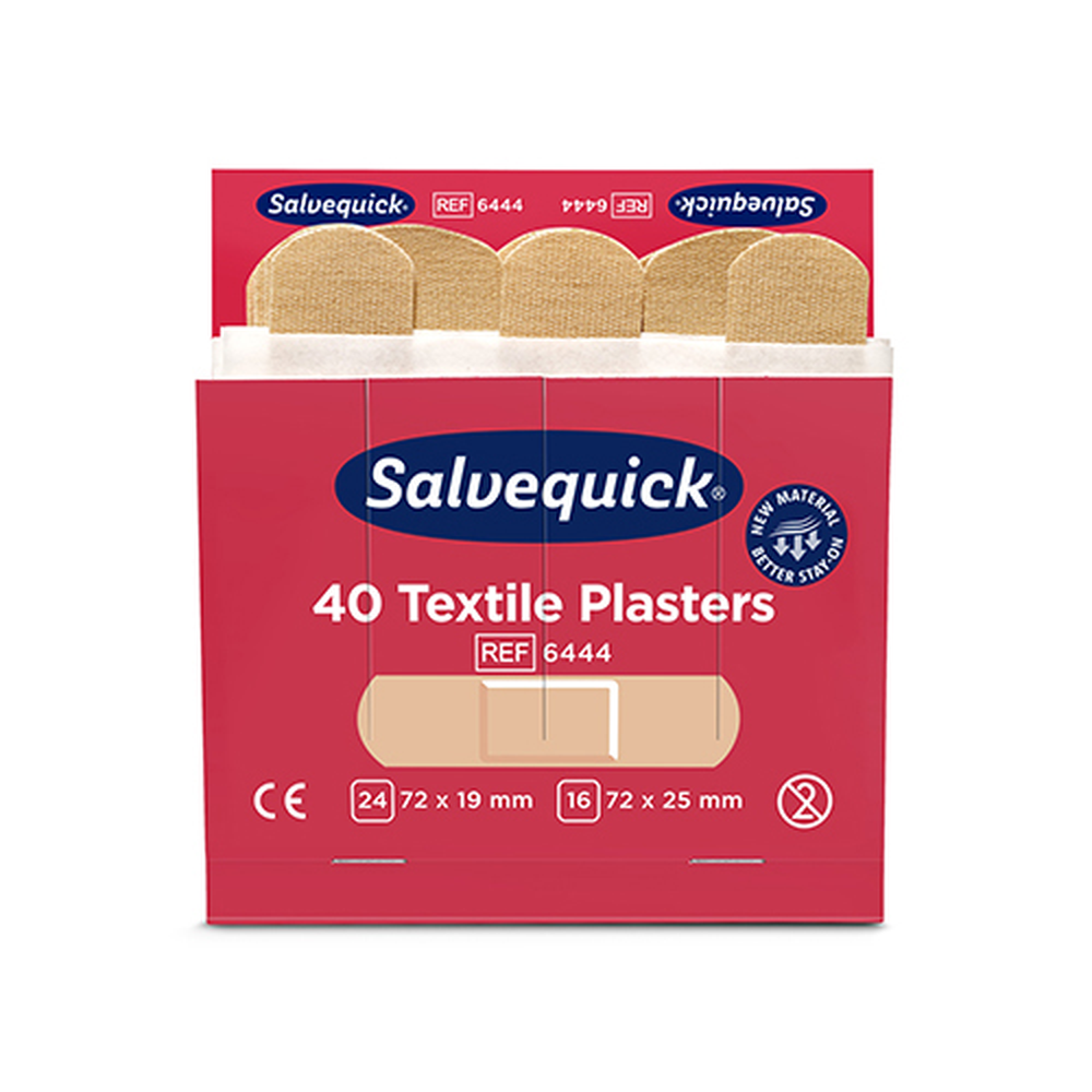 Papstar Set "Cederroth" Salvequick Textile Pflaster (40 Stück) braun , Refill