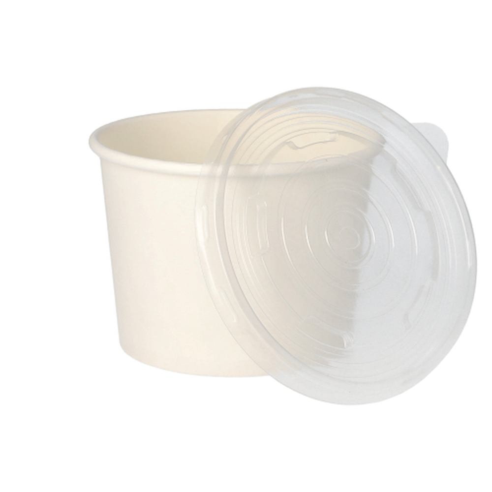 Papstar Suppenbecher, Pappe "To Go" rund 500 ml Ø 11 cm · 8,3 cm weiss