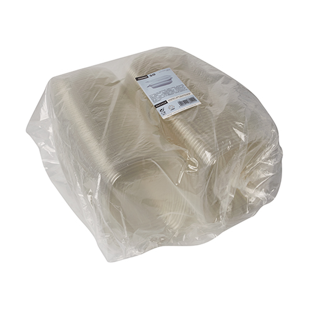 PAPSTAR Feinkost- und Salatschalen mit Klappdeckel, R-PET oval 500 ml 5,5 cm