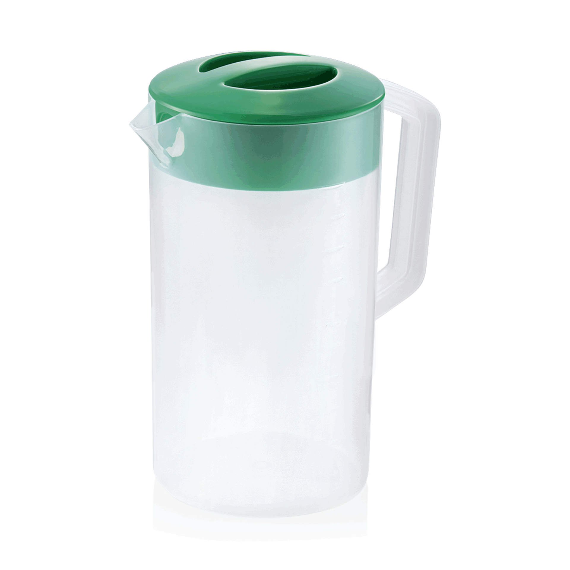 WAS Kanne mit grünem Deckel, 2,5 ltr., Skalierung 250 ml, Polypropylen