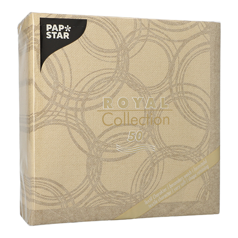 Papstar Servietten "ROYAL Collection" 1/4-Falz 40 cm x 40 cm sand "Bubbles"