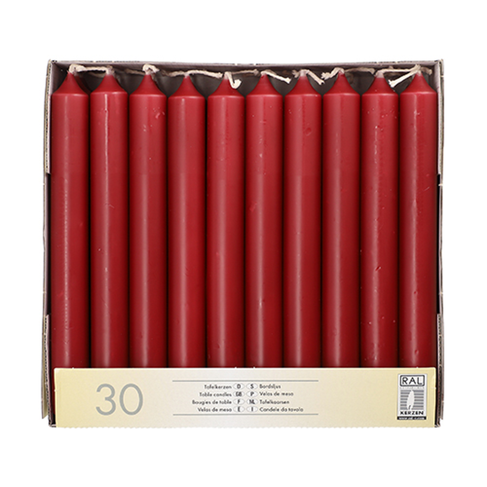 Papstar Tafelkerzen Ø 2,1 cm · 19,6 cm bordeaux