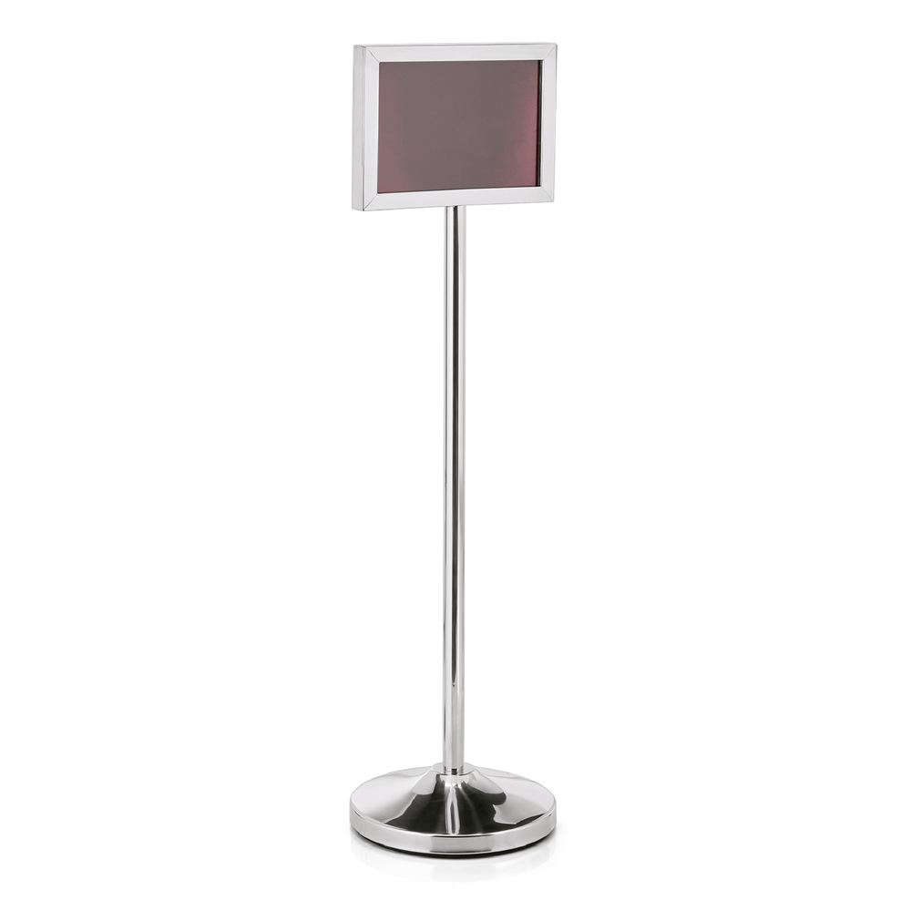 WAS Info-Ständer, 109 cm, DIN A4 Format quer, Edelstahl poliert, Chromnickelstah