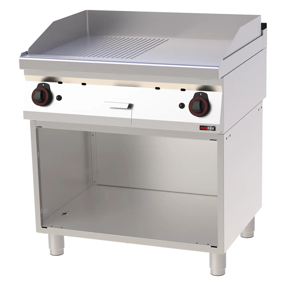 RM Gastro Grillplatte 80x51 Gas kombiniert mit Unterbau / REDFOX - FTHR 70/80 G