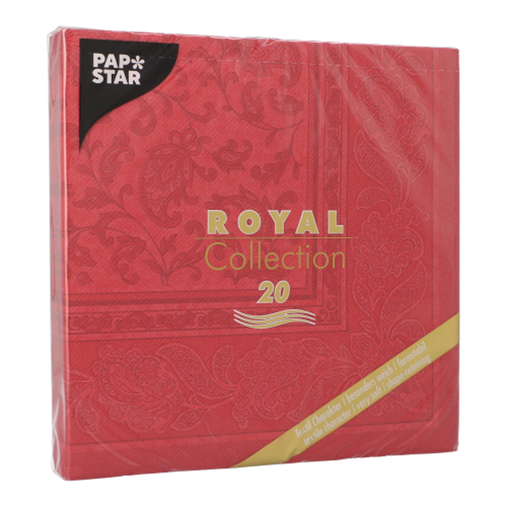 PAPSTAR Servietten ROYAL Collection 1/4-Falz 40 cm x 40 cm bordeaux Ornam