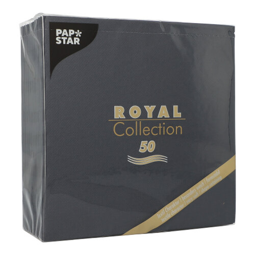 Papstar Servietten "ROYAL Collection" 1/4-Falz 40 cm x 40 cm schwarz