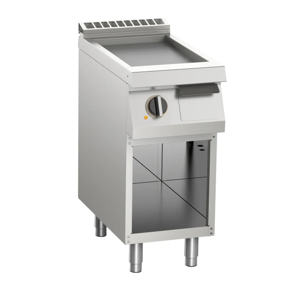 KBS Elektro-Grillplatte glatt aus Edelstahl 7,5kW 1 Heizzone offener Unterbau