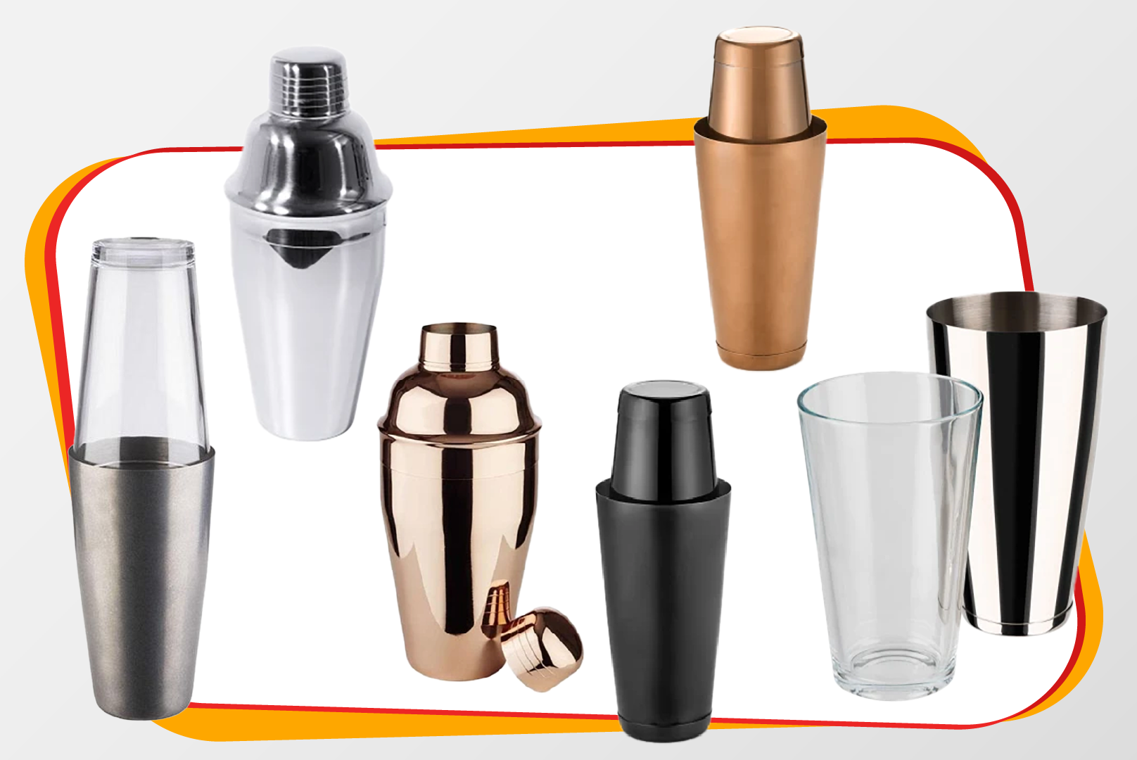 Cocktail-Shaker, Shaker-Set, Metallbecher, Tumbler, Gemischtes Metall