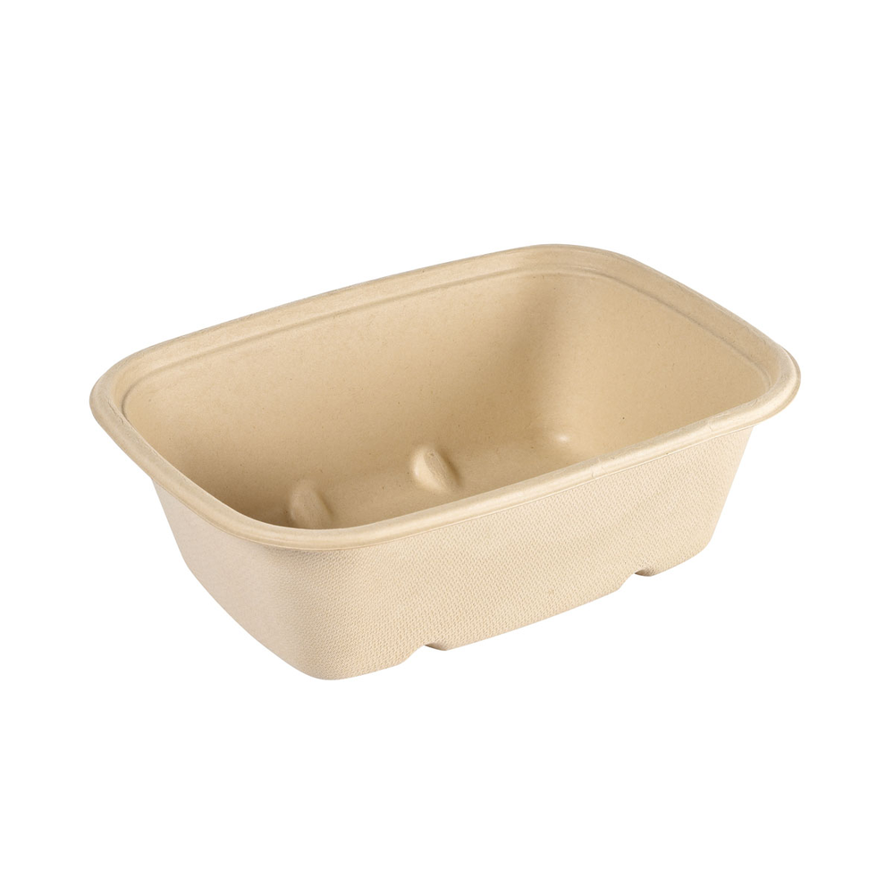 Duni Baggasse Bowl CUBE RECTANGULAR 1200ml 214 x 159 x 70 mm