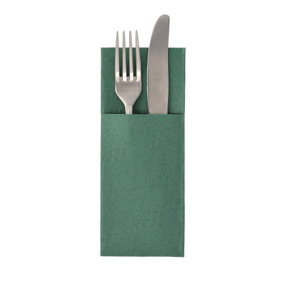 Papstar Servietten "ROYAL Collection" 40 cm x 30 cm dunkelgrün mit Besteckfalz