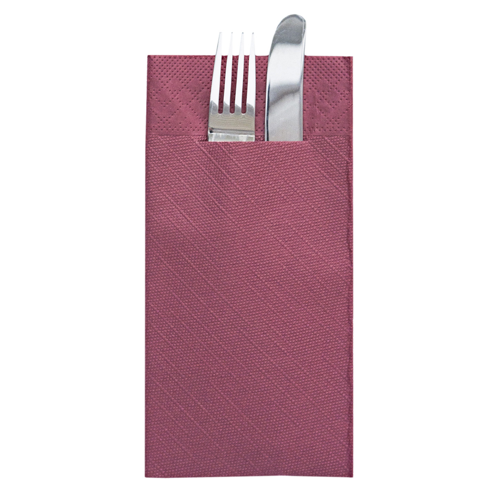 Mank Pocket-Napkins Basic bordeaux 40 x 40 cm 1/8 Falz