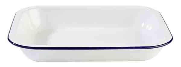 APS Schale -ENAMELWARE- 28 x 23 cm, H: 4,5 cm , emailiertes Stahlblech