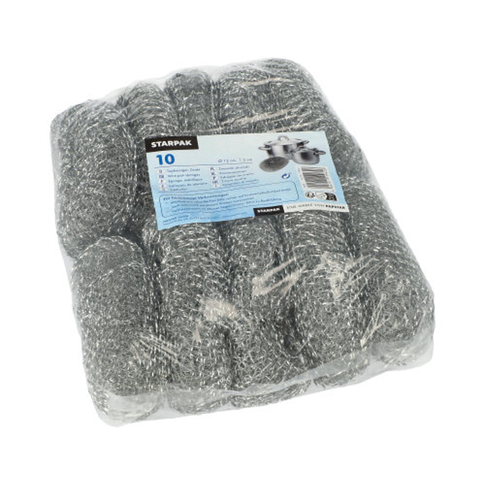 Papstar Topfreiniger, Draht rund Ø 12 cm · 3 cm silber , kratzend
