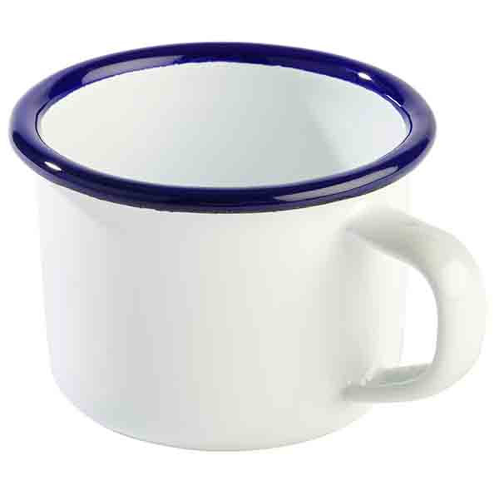 APS Henkelbecher -ENAMELWARE- Ø 7 cm, H: 5 cm, 0,1 Liter , emailiertes Stahlblec