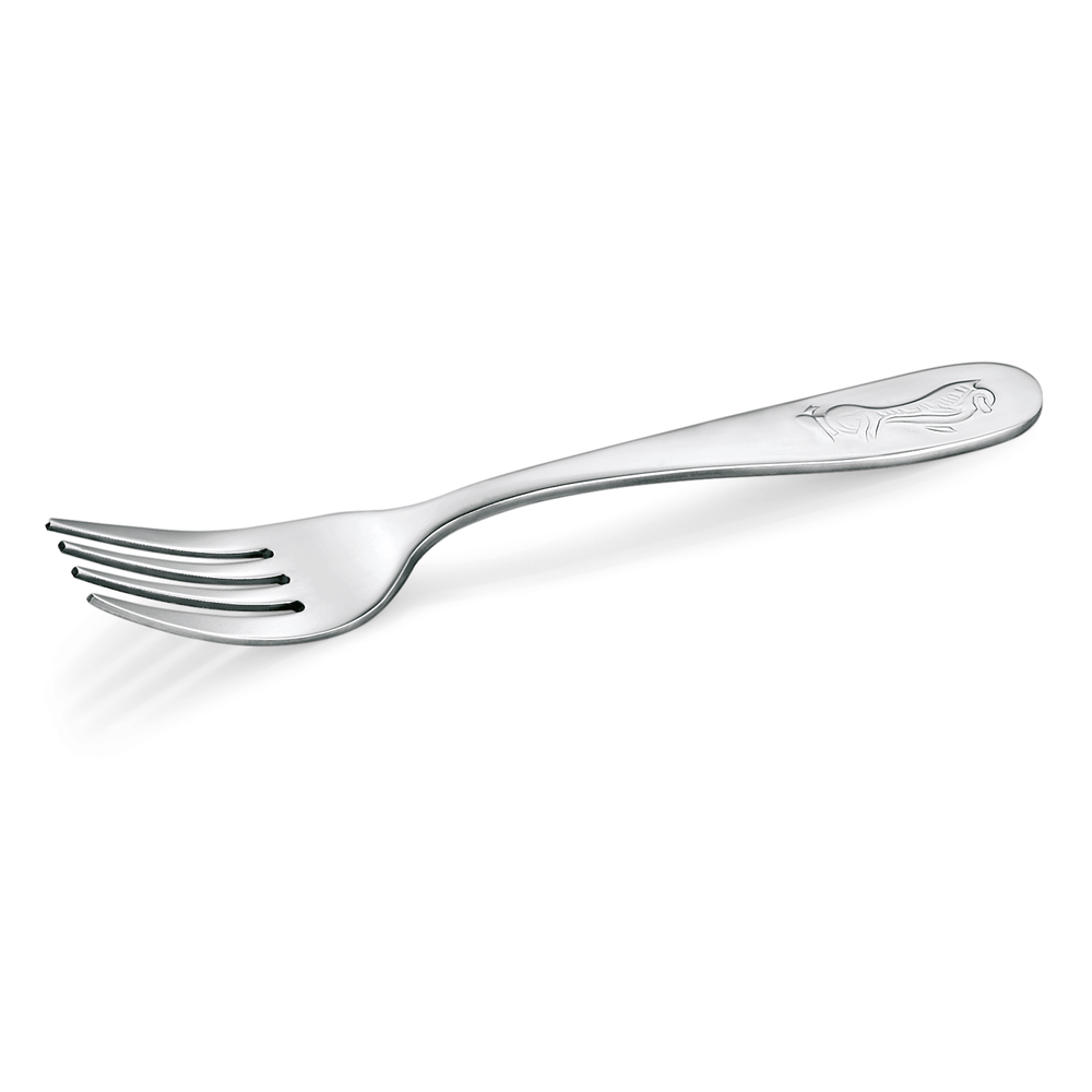 WAS Kindergabel MARIE, 14,5 cm, Motiv: Pinguin, Set á 12 Stück, Chromnickelstahl
