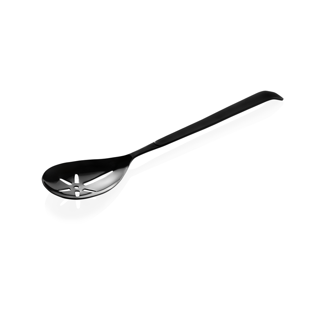 WAS Servierlöffel KITCHEN TOOL 1887, 32 cm, geschlitzt, mit schwarzer PVD Beschi