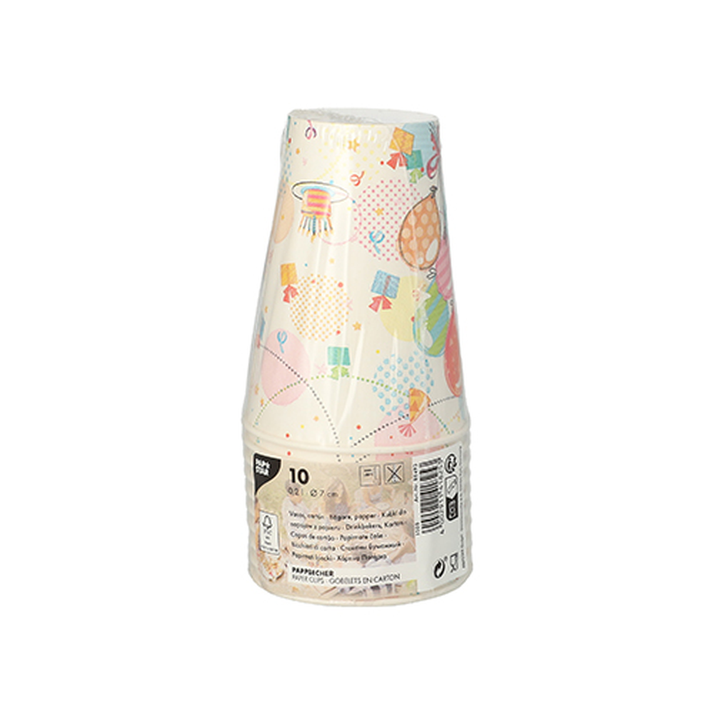Papstar Trinkbecher, Pappe 0,2 l Ø 7 cm · 9,7 cm "Fete"