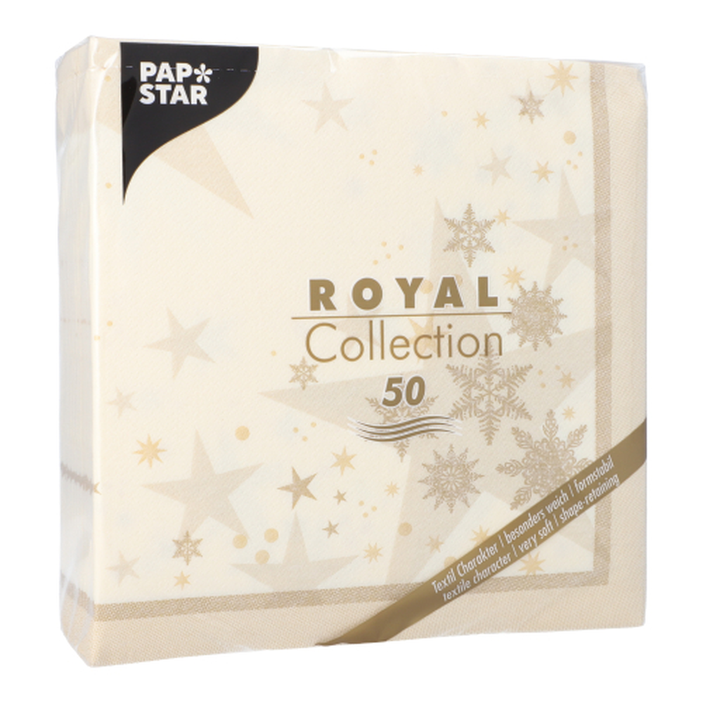 PAPSTAR Servietten ROYAL Collection 1/4-Falz 40 cm x 40 cm champagner Sta