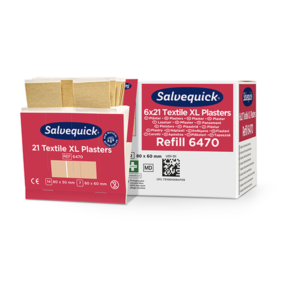 Papstar Set "Cederroth" Salvequick Textil Pflaster XL (21 Stück) braun , Refill