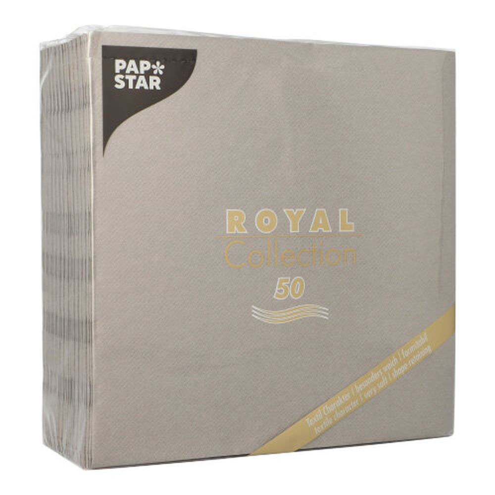 Papstar Servietten "ROYAL Collection" 1/4-Falz 40 cm x 40 cm grau
