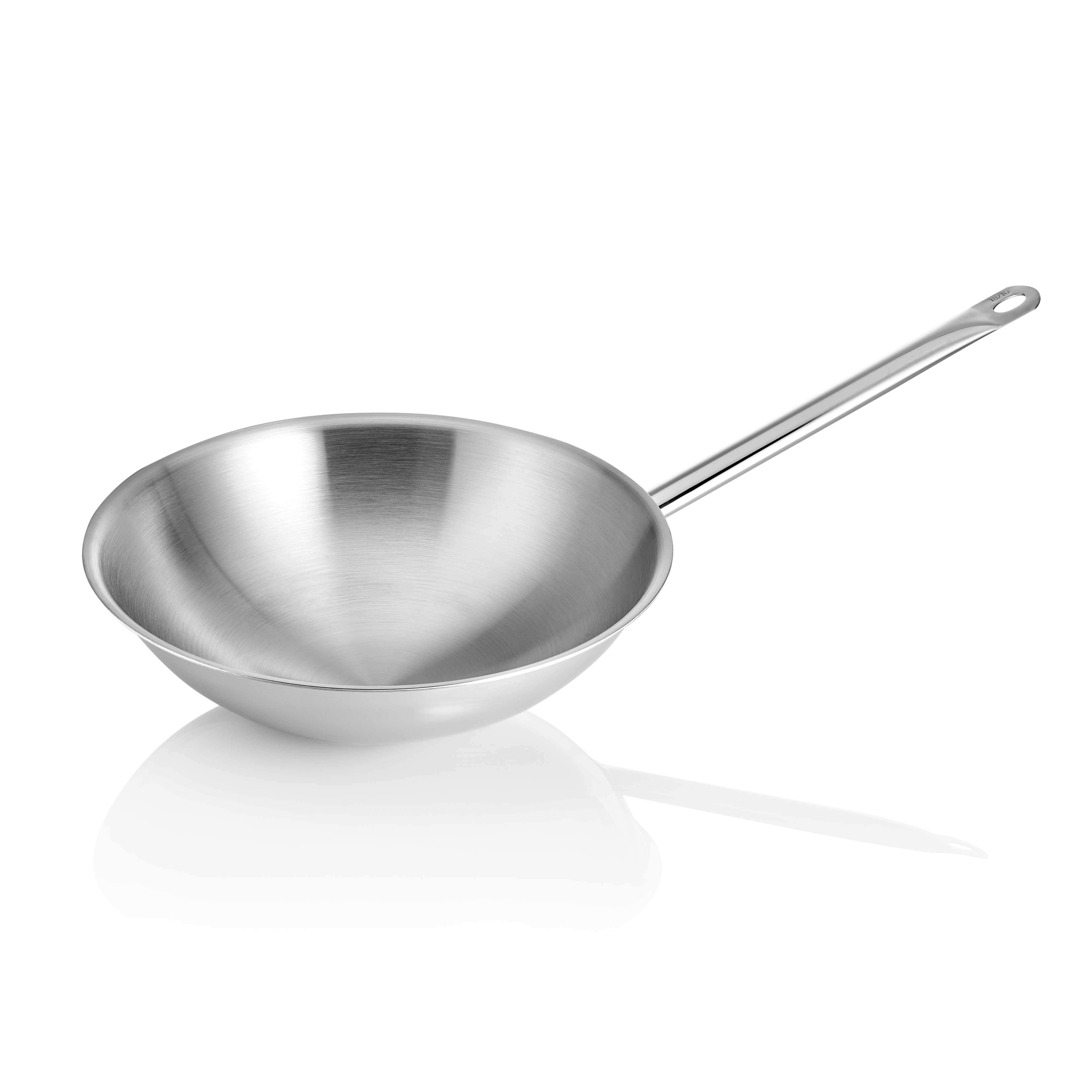 WAS Wok COOKWARE 21 mit rundem Boden, Ø 38 cm, Chromnickelstahl 18/10