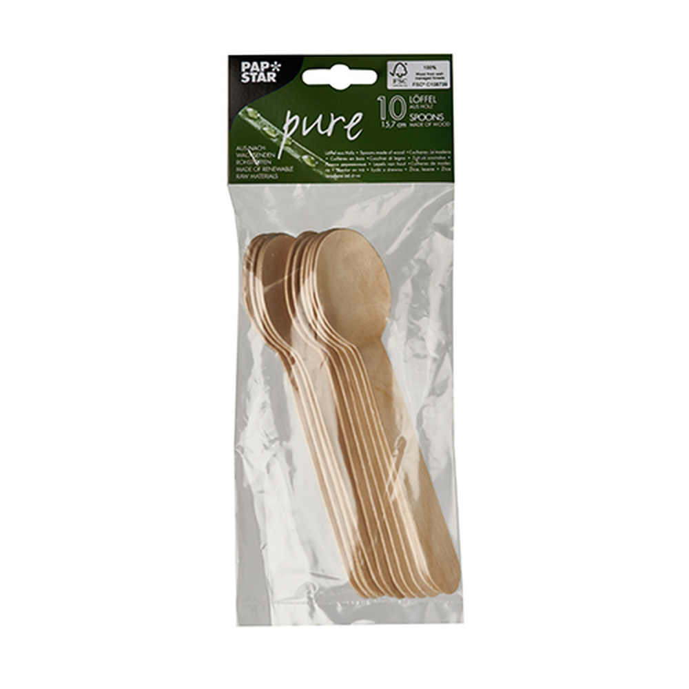 Papstar Löffel, Holz "pure" 15,7 cm