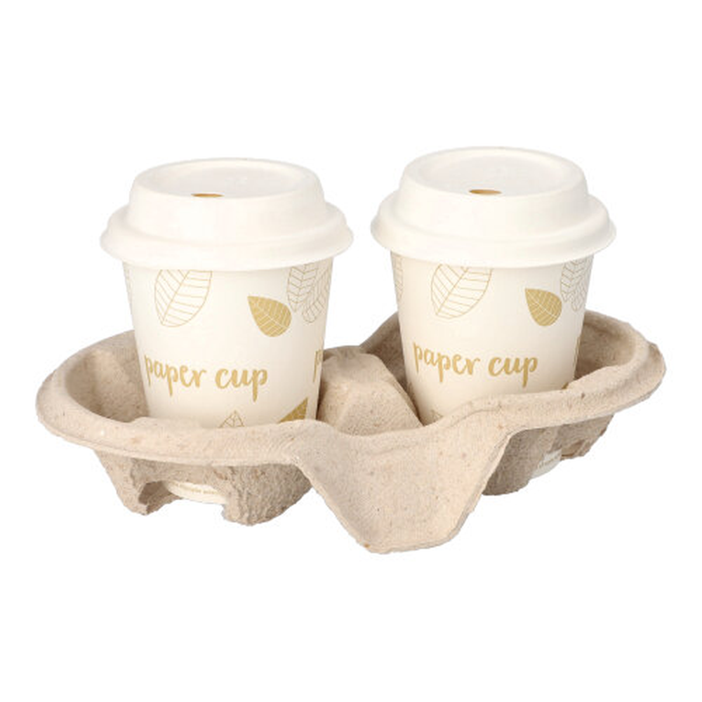 PAPSTAR Tragetabletts, Pappe To Go 4,6 cm x 22,3 cm x 11,6 cm natur für 2 