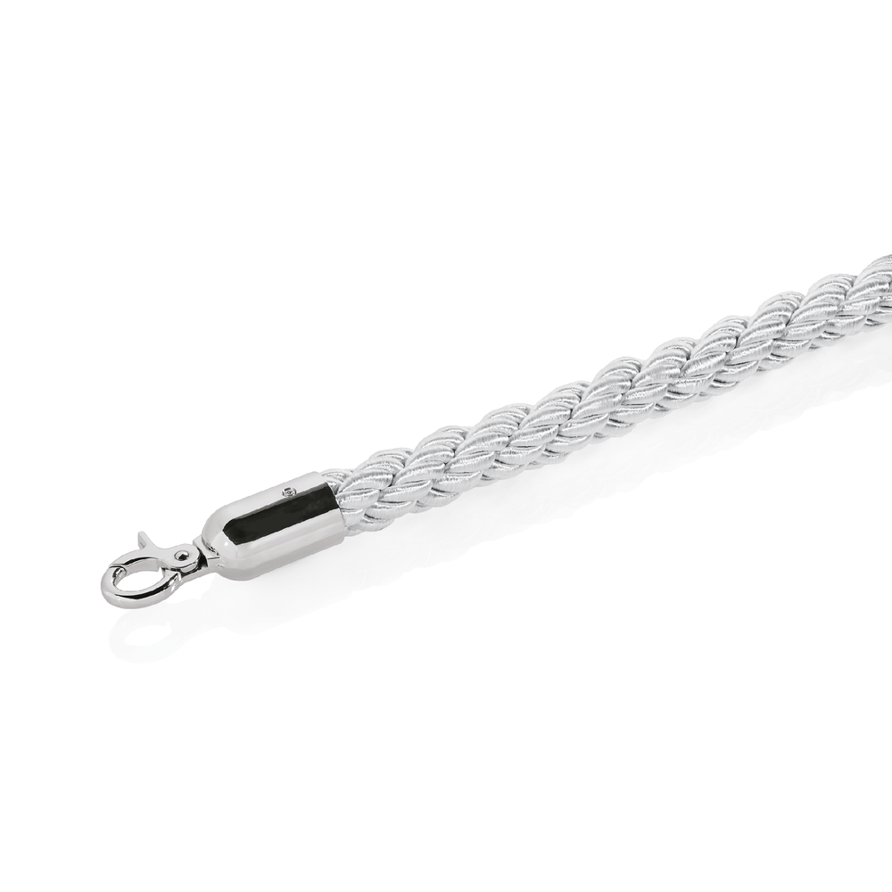 WAS Verbindungskordel, Ø 32 mm, 2,5 m, silber-weiß, mit verchromten Beschlägen 