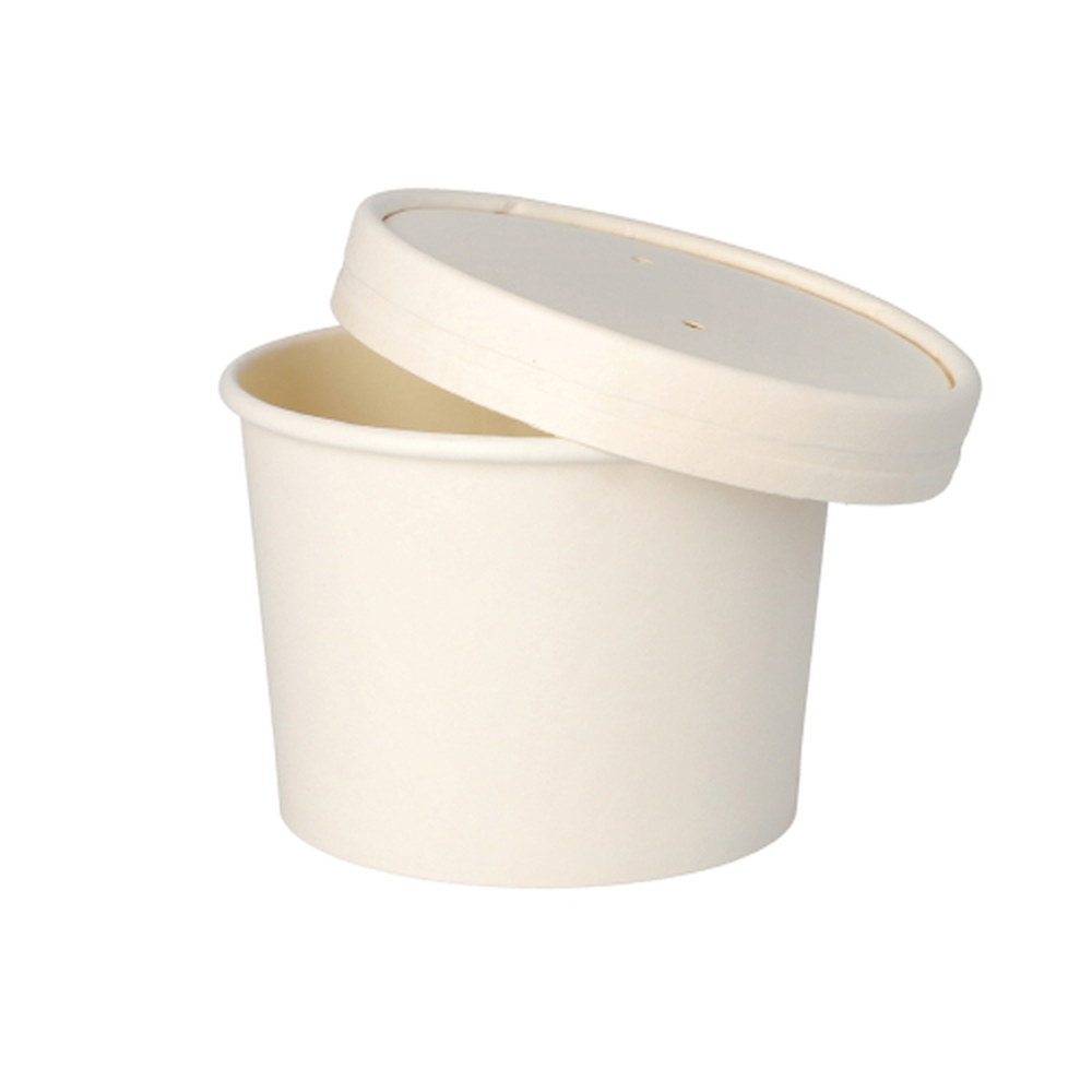 Papstar Suppenbecher, Pappe "To Go" rund 350 ml Ø 9,9 cm · 7 cm weiss