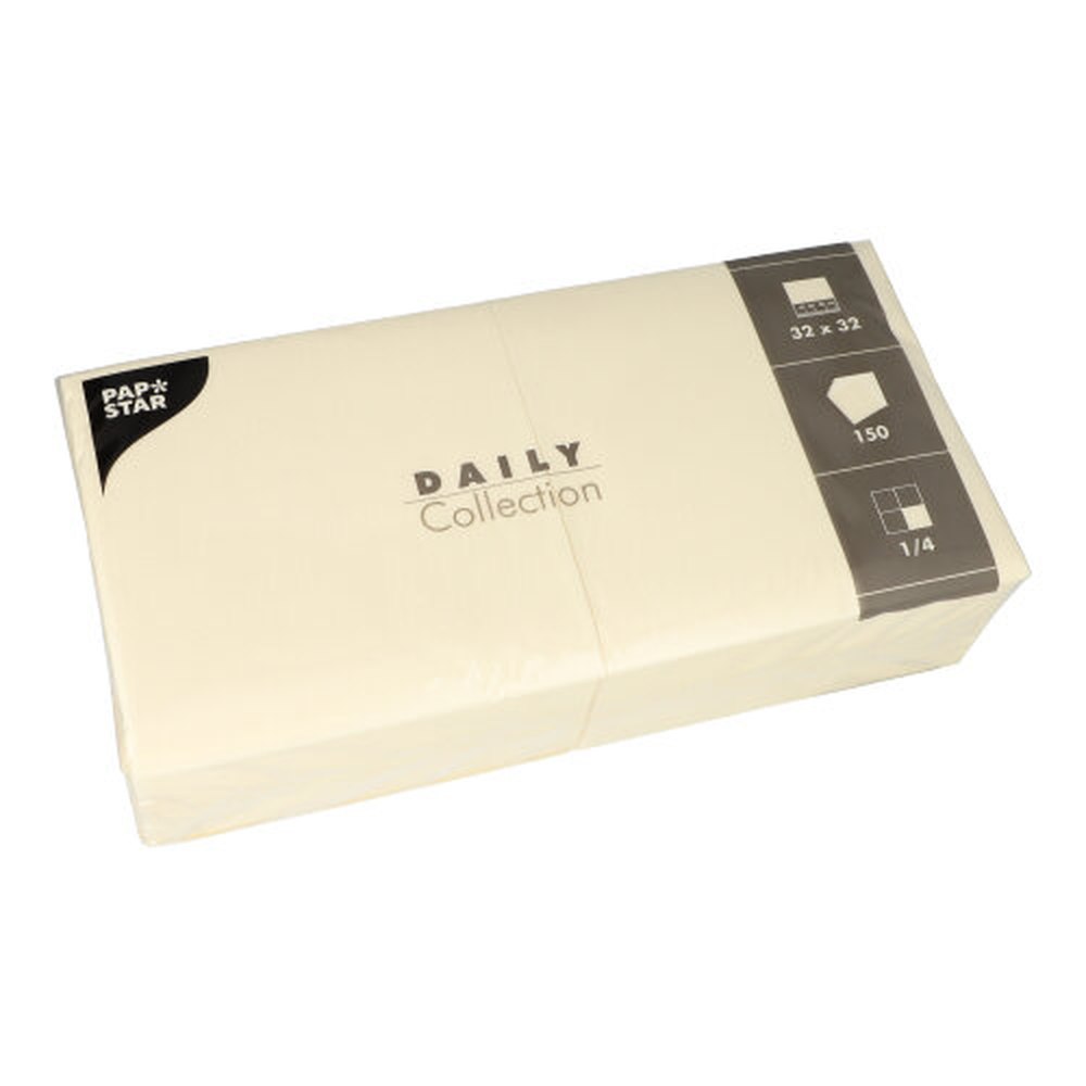 Papstar Servietten "DAILY Collection" 1/4-Falz 32 cm x 32 cm champagner