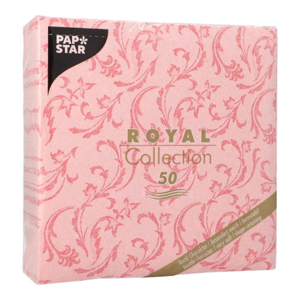 Papstar Servietten "ROYAL Collection" 1/4-Falz 40 cm x 40 cm rot "Damascato"