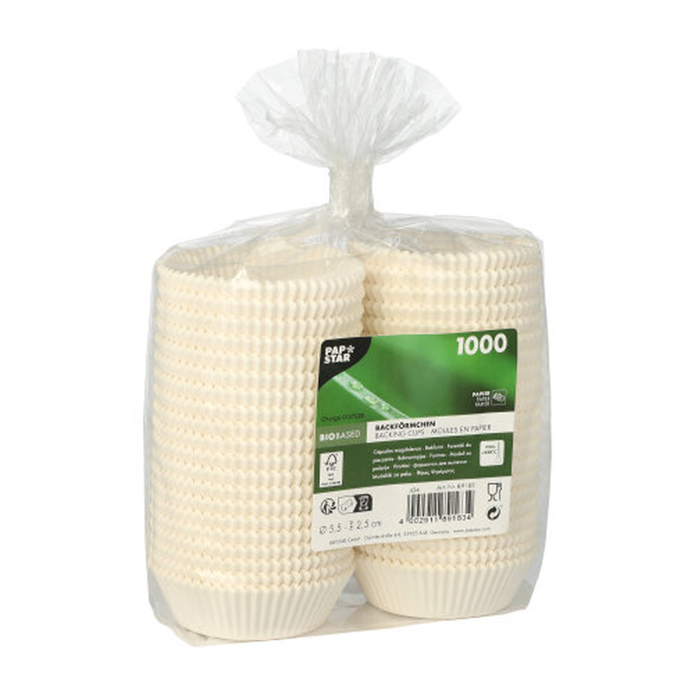 Papstar Backförmchen rund Ø 5,5 cm · 2,5 cm weiss