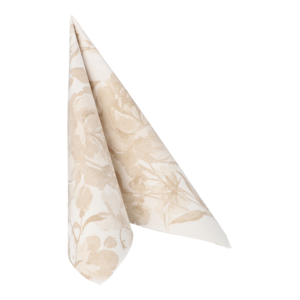 Papstar Servietten "ROYAL Collection" 1/4-Falz 40 cm x 40 cm sand "Rose"