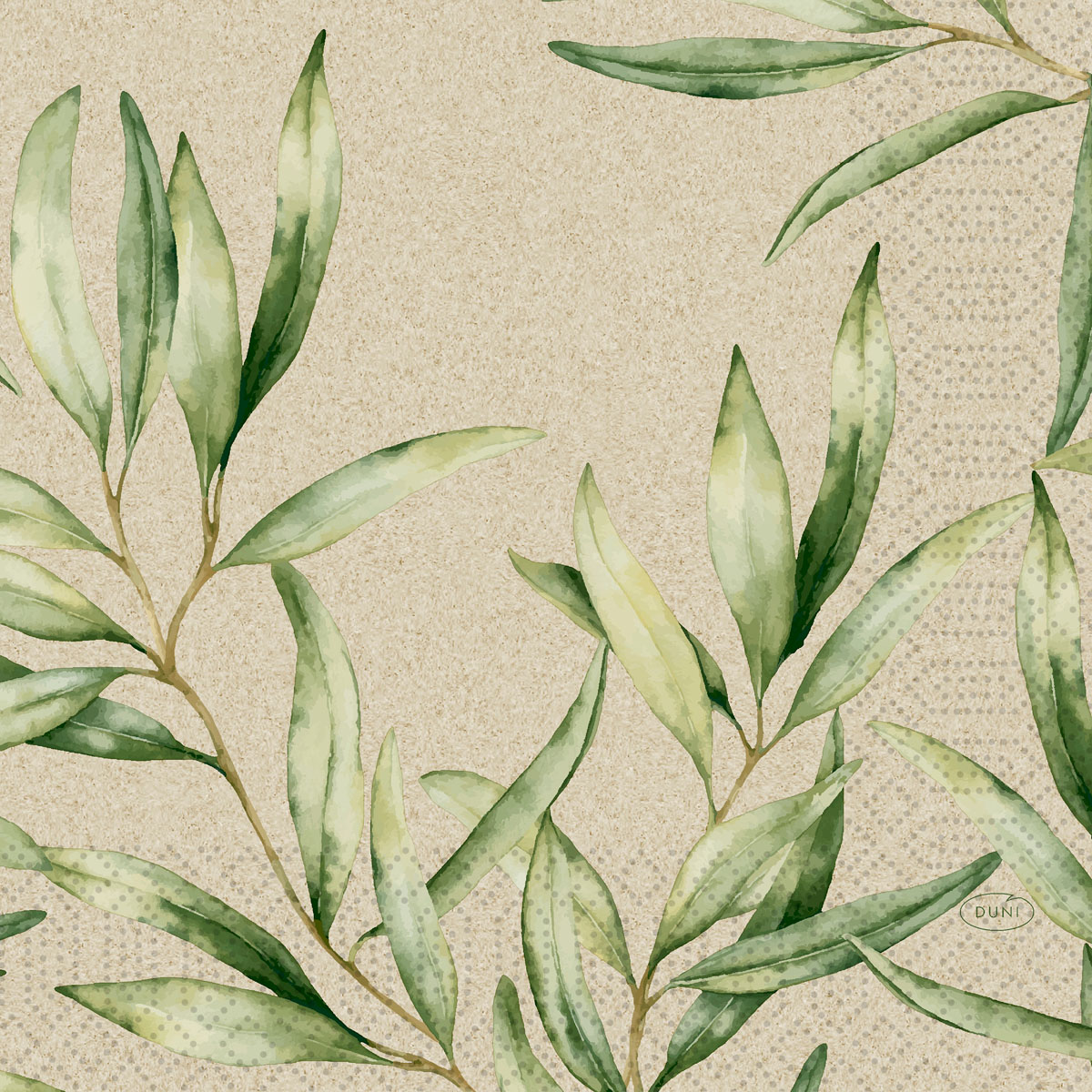 Duni Zelltuchservietten 33 x 33 cm 3-lagig 1/4 Falz Foliage